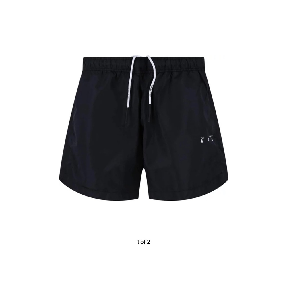 Off - White logo diagonal swim trunks NWT